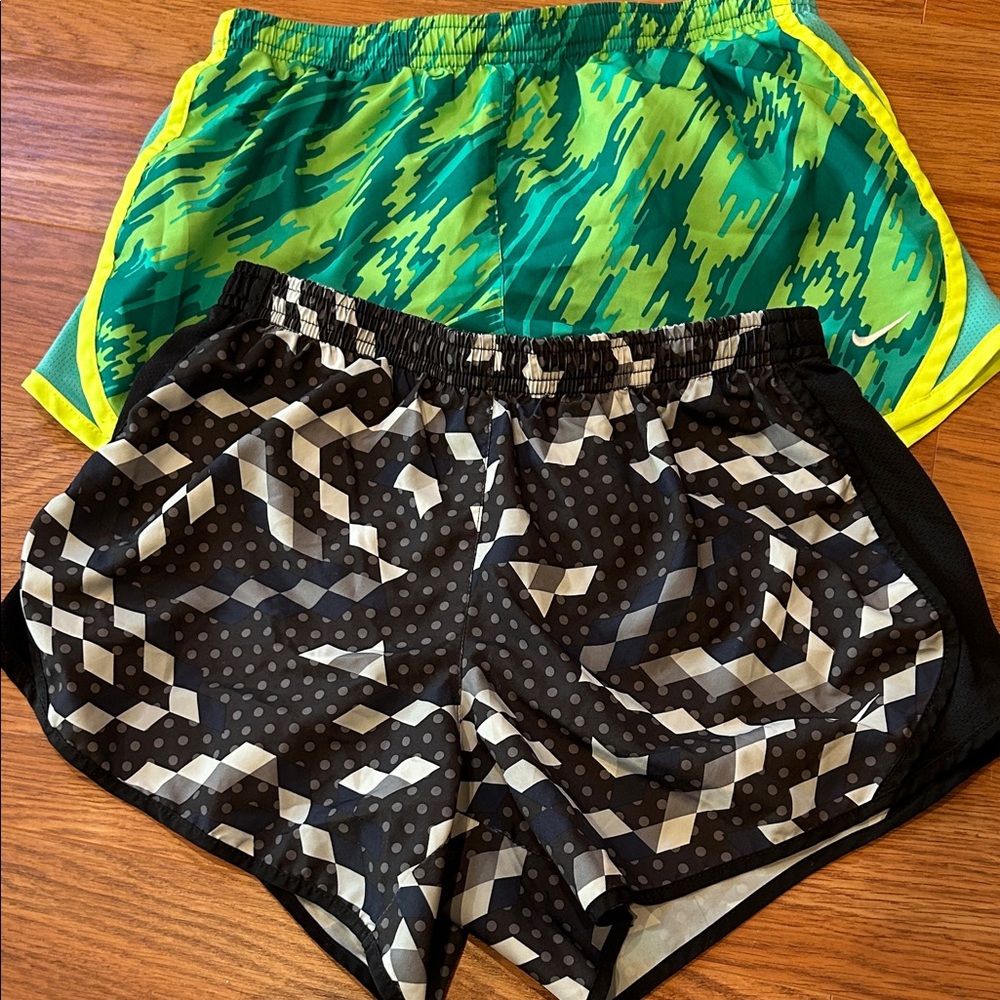 Nike Kids Patterned Shorts - Green and Black